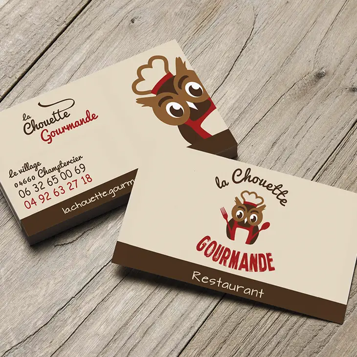 miniature-la-chouette-gourmande Cartes de visite du restaurant La Chouette Gourmande à Champtercier par Dorian Graphique